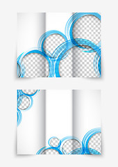 Image showing Tri-fold design brochure with blue circles