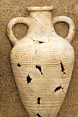 Image showing The souvenir imitating an ancient amphora from clay.