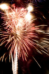 Image showing Fireworks Celebration Over Stadium Independence Day July Forth