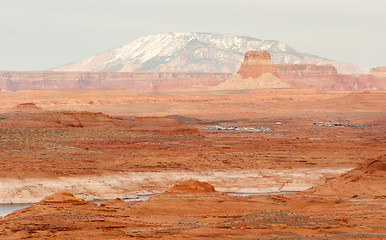 Image showing Lake Powell Smokey Mountain Utah Arizona Border Red Rock Landsca