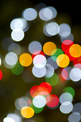 Image showing Christmas Lights Horizontal Circular Color Background Rainbow Gl