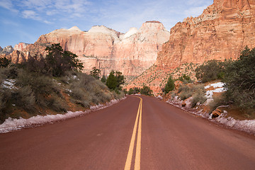 Image showing Highway 9 Zion Park Blvd Road Buttes Altar of Sacrifice