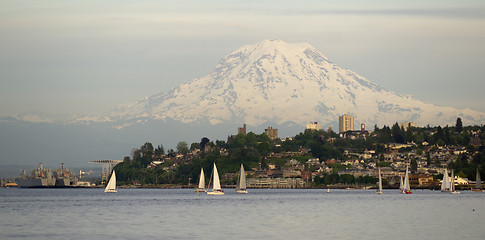 Image showing Sailboat Regatta Commencement Bay Puget Sound Downtown Port Taco