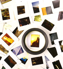 Image showing Mounted Slide Film and Loupe Sitting on The Lightbox