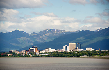 Image showing Office Buildings City Skyline Downtown Anchorage Alaska United S