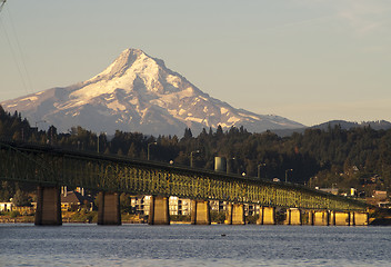 Image showing Bridge over Columbia to Hood River Oregon Cascade Mountian