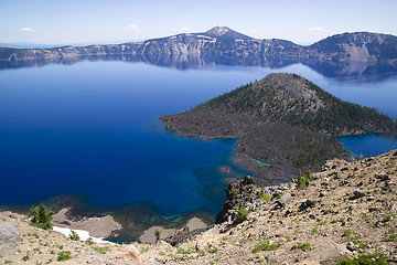 Image showing Crater Lake National Park Wizard Island West Rim Caldera