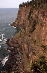 Image showing West Coast Oregon Overlook Sea Shore Pacific Ocean Northwest USA