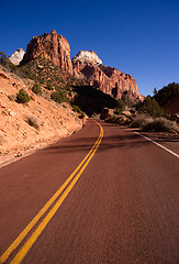 Image showing Two Lane Road Hoighway Travels Desert Southwest Utah Landscape