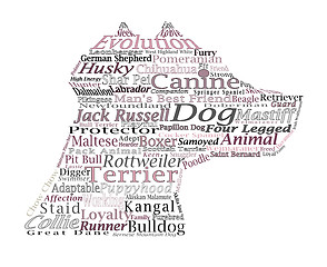 Image showing Canine Themed Dog Word Cloud Typography Illustration