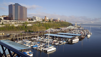 Image showing Commencement Bay Waterfront Extending North to Stadium District 