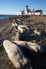 Image showing Discovery Park West Point Lighthouse Puget Sound Seattle Nautica