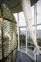 Image showing Lighthouse Top Tower Windows Curtain Glass Fresnel Magnifying Le