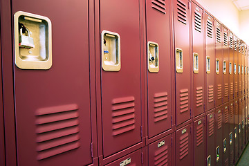 Image showing Student Lockers University School Campus Hallway Storage Locker 