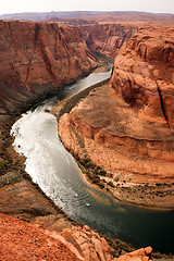 Image showing Expedition Pontoon Boats Traverse Colorado River Water Horseshoe