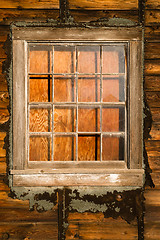 Image showing Run Down Ruin Boarded Up House Plywood Window Panes