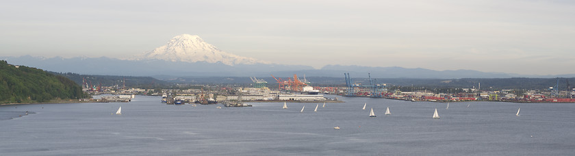 Image showing Sailboat Regatta Commencement Bay Puget Sound Downtown Port Taco