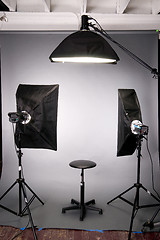Image showing Photography Studio Lighting Background Setup Grey