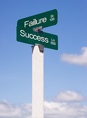 Image showing Success Signs Crossroads Failure Street Avenue Sign Blue Skies C