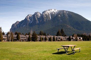 Image showing Greenbelt Picnic Table Subdivision Homes Mount Si North Bend