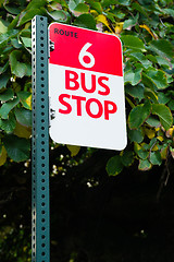 Image showing Bus Stop Route 6 Public Transit Downtown City Transportation