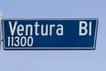 Image showing Ventura Boulevard Road Street Sign Marker Daytime Bue Sky