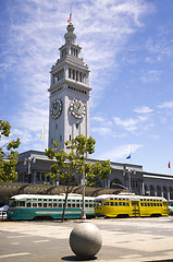 Image showing Downtown City Hub Embarcedero Ferry Building Cable Transit Troll