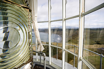 Image showing Lighthouse Top Tower Windows Curtain Glass Fresnel Magnifying Le