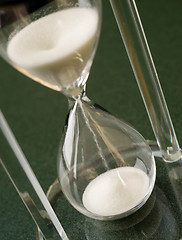 Image showing Sand Falls Down Through a Crystal Hour Glass