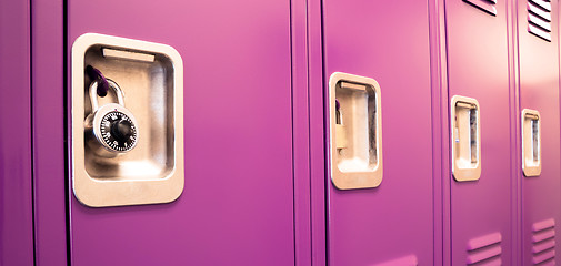 Image showing Student Lockers University School Campus Hallway Storage Locker 