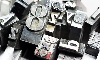 Image showing Metal Type Printing Press Typeset Obsolete Typography Text Lette