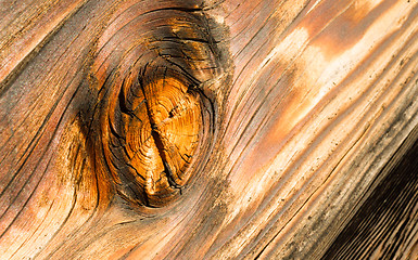 Image showing Lumber Gnarled Knotty Wood Lumber Plank Macro Burnt Nail