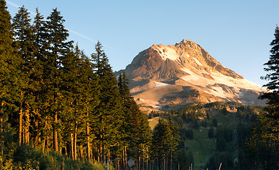 Image showing Ski Chair Lift Wild Outdoors Timberline Mt Hood Cascade Mountain