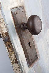 Image showing Beauty in the Old Antique Door Knob and Latch