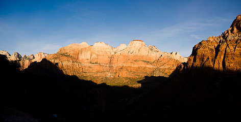 Image showing Sunrise High Mountain Buttes Zion National Park Desert Southwest