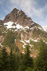 Image showing Fire Road Overlooks Sperry Peak North Cascade Mountain Range