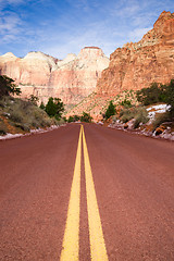 Image showing Highway 9 Zion Park Blvd Road Buttes Altar of Sacrifice