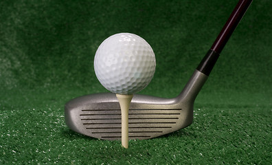 Image showing Driver Sitting in Front of Teed Up Golf Ball
