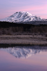 Image showing Still Morning Sunrise Trout Lake Adams Mountain Gifford Pinchot 