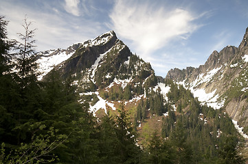 Image showing Fire Road Overlooks Vesper Peak North Cascade Mountain Range