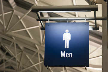 Image showing Men's Restroom Male Lavatory Sign Marker Public Building Archite