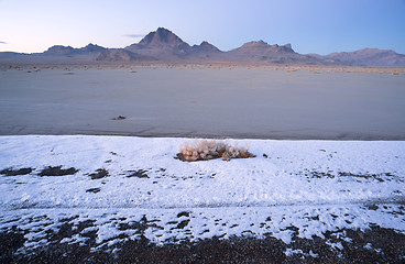 Image showing Sunset Bonneville Salt Flats Utah Silver Island Mountain Range