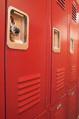 Image showing Student Lockers University School Campus Hallway Storage Locker 