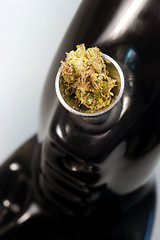 Image showing Water Pipe Green Buds Marijuana Plant Flowers Cannibis Natural M