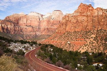 Image showing Highway 9 Zion Park Blvd Road Buttes Altar of Sacrifice