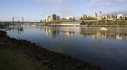 Image showing Thea Foss Waterway Waterfront River Buildings North Tacoma Washi