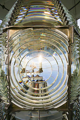 Image showing Fresnel Magnifying Lens Close Up Lighthouse Glass Rotating Housi