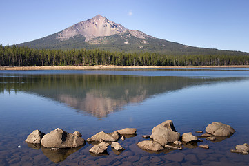 Image showing Four Mile Lake Mount McLoughlin Klamath County Oregon Cascade Mo