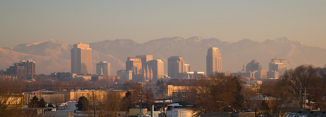 Image showing Panoramic Scenic Landscape Salt Lake City Utah Downtown Wasatch 