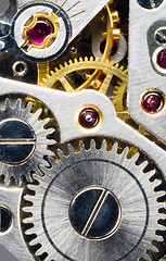 Image showing Vintage Watch Pocketwatch Time Piece Movement Gears Cogs